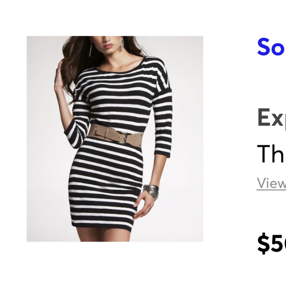 Express 3/4 Sleeve Tee Shirt Dress
